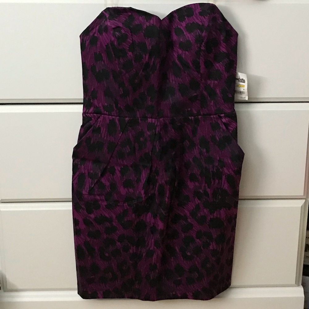 strapless charlotte russe cheetah print dress